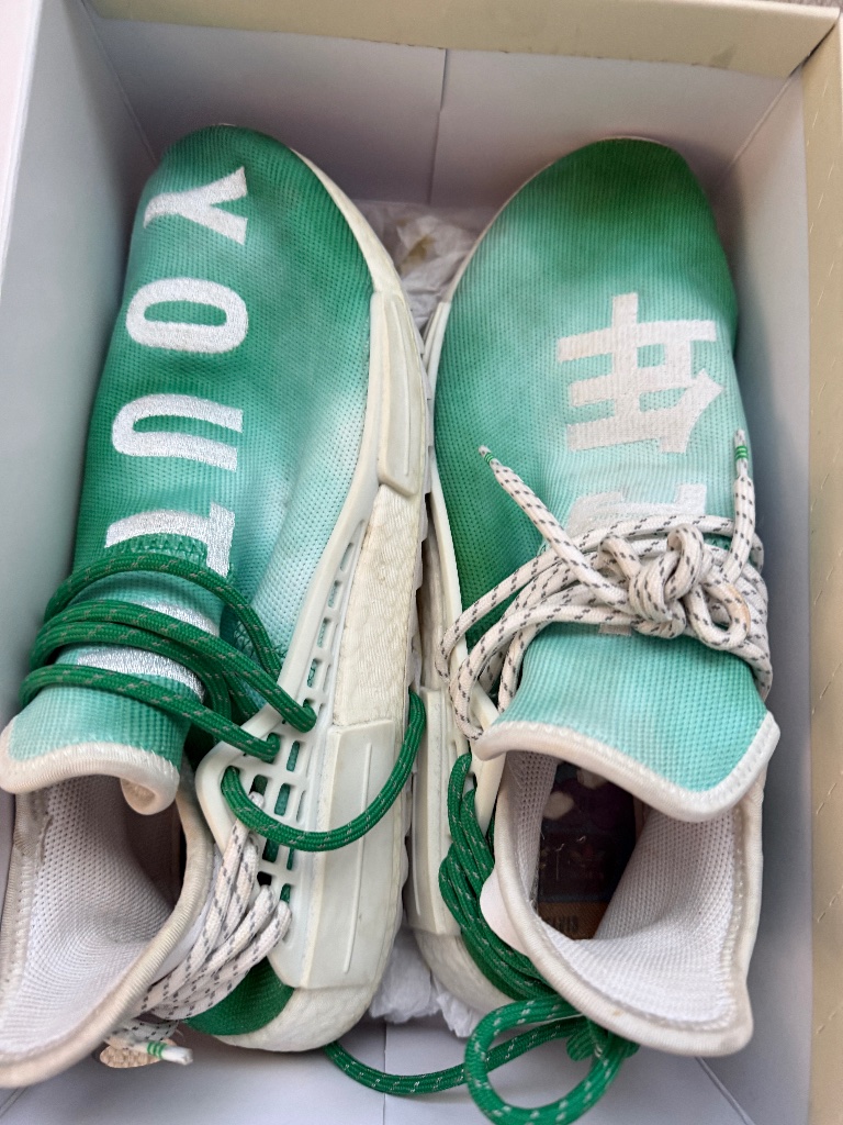 Pharrell Williams Adidas Green Sneakers From Asian Collection